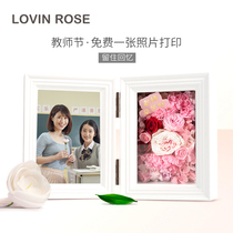 Teachers Day small gift forever flower photo frame gift box female teacher practical 2021 new diy teacher gift niche