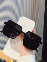 Big frame sun glasses women 2021 New Tide big face round face thin sunglasses men driving UV protection