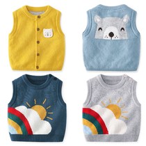 Infant Knitted Sweater Spring Baby Sweater Girl Wash Cotton Vest Child Vest Cardigan Cardigan Coat