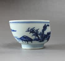 Very few 956 Kangxi blue and white landscape ancient porcelain specimens