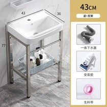 Stainless steel bracket ceramic laundry basin toilet washbasin sink with washboard balcony outdoor washbasin