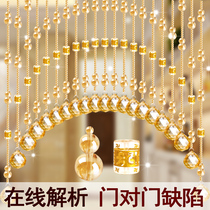 Beaded curtain Feng Shui Crystal partition curtain living room entrance non-perforated partition bedroom bathroom barrier