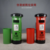 European-style wrought iron creative post box trash can decoration free printing LOGO retro personality home decoration one drop