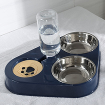 Dog Bowl Double Bowl Automatic Drinking Dog Food Basin Drinking Water One Dining Bowl Cat Bowl Cat Dog Pet Supplies