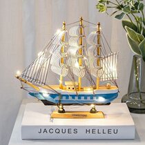 Smooth sailing sailing model ornaments living room room wine cabinet decorations birthday gift female wooden craft boat man