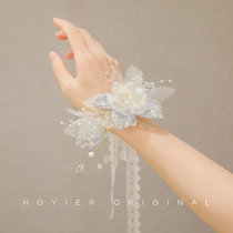 Wedding flower set of Mori hand wreath wrist bridesmaid bracelet flower wrist flower advanced sense of fairy fresh and high grade