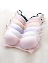 Underwear women Japan ultra-thin silk without steel ring breathable comfortable small chest sleep bra deep V thin solid color bra