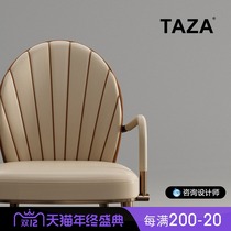 TAZA Italian dining chair Net red designer high-end large apartment home backrest full leather modern minimalist dining chair