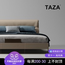 TAZA Italian light luxury bed modern designer new one meter eight double bed large apartment master bedroom minimalist leather bed