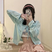 Super fairy thin cardigan long sleeve jacket womens summer short thin coat sunscreen clothes outside autumn coat womens tide