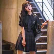Haiyue Society original design Self-made cosmic child time crossing suit JK uniform Trendy cool shirt College style skirt