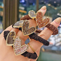 South Korea Dongdaemun trend assembly area love leather old pattern printed girl ball hair accessories Japanese and Korean headdress