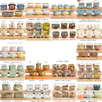 Succulents flower pot Succulents simple coarse ceramic purple sand plastic thumb small personality creative retro special sale clearance