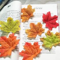 Simulation red maple leaf fake tree leaf decoration wedding layout background Autumn Yellow large leaves Green Plant autumn fallen leaves