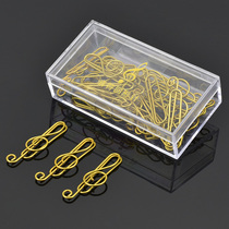 Metal note paper clip music stationery treble clef bookmarks box 20 mini note bookmark gift