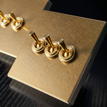 Hotel B & B loft wind vintage brass lever stainless steel champagne gold 86 Flush mounted metal switch socket panel