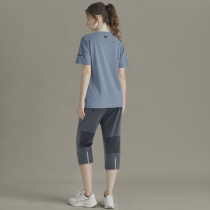 Fitness Suit Suit Women Running Clothes Slim Fit Ice Silk Summer Loose Speed Dry Yoga Big Code Sports Short Sleeve T-Shirt