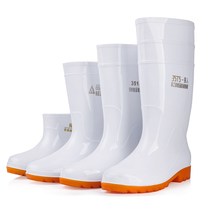 Big Code White Rain Shoes Food Factory Work Rain Boots Non-slip Food Hygiene Boots Anti-acid and acid-resistant Chefs Water Shoes