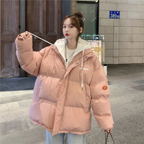 Pregnant women winter clothes thick cotton clothes 2021 autumn and winter hooded coat Korean cotton clothes Hong Kong wind cotton coat cotton jacket warm coat