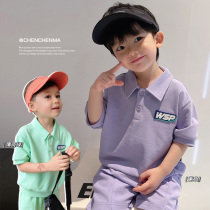 Childrens clothing suit 2022 new boy short sleeve baby pants loose T-shirt shorts sport two sets