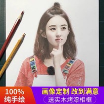 Portrait Customized real-life photo sketch portrait generation oil painting painting drawing hand-painted portrait painter color lead painting hand-painted head portrait