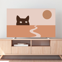 Japanese cat LCD TV dust cover 55 inch fabric 65 inch 75 cover cloth curved hanging display cover