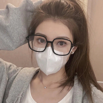Black-rimmed glasses female Korean version of tide anti-blue myopia glasses can be equipped with a number of cosmetic artifact Net red Big Frame face small