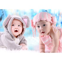 Beautiful baby portrait poster wall sticker Baby dragon and twin teaching doll picture sticker wall photo of pregnant child big eyes