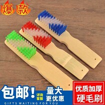 Natural bamboo shoe brush Household multi-function brush shoe artifact Long handle shoe brush Laundry brush bristle brush