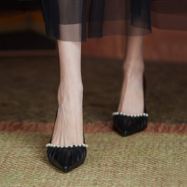Design sense ~ niche giant good-looking @ thin and absolute son yyyds ~ versatile thin heel pointed head shallow mouth high heel xie