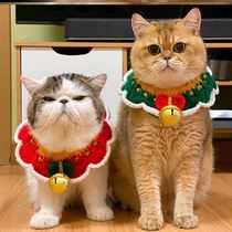 Cat Christmas bib winter thick cute warm mouth towel dog wool collar pet New Year decoration