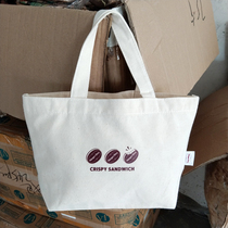 Portable cotton bag canvas handbag famous printed lunch box bag work commuting student lunch bag bento bag