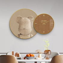 2022 Nets Red Hanging Clocks Kaws Trend Violent Bear Watch Living Room Home Fashion Clock Painting Restaurant Creative Composition