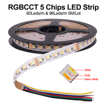 12V 24V LED Strip Light 5M 5 Colors in 1 Chip RGBCCT RGBW RG