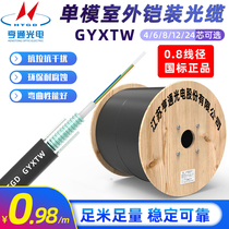 Hengtong Optoelectronics (HTGD) armored 4-core 6-core 8-core 12-core 24-core 48-core single-mode outdoor fiber optic cable GYXTW center tube outdoor overhead optical cable