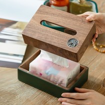 Walnut tissue box living room remote control storage box dining table coffee table bedroom light luxury home napkin drawing paper box
