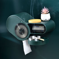 Toilet tissue box with ashtray non-perforated waterproof and moisture-proof toilet rack roll paper storage box