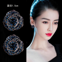 Tiangxizi ~ super elegant temperament super elegant rose earrings female sterling silver simple earrings Blue advanced ear ornaments