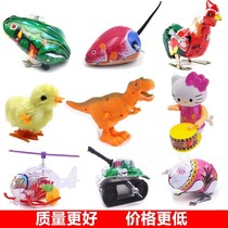  Post-90s post-80s nostalgic toy childrens tin frog winding clockwork winding plush chicken dinosaur creative puzzle