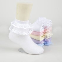 Girls socks spring and autumn cotton cute princess Japanese students white dance special baby children lace socks