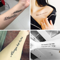 English letter tattoo sticker waterproof female long strip male fashion personality pattern sexy collarbone arm tattoo sticker