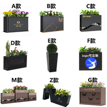 Stainless steel outdoor flower box combination outdoor commercial street flower bed fence restaurant partition flower pot sales office flower trough