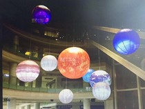 Inflatable planet PVC closed air hanging glowing moon Air model nine planets ascending floating ball Earth Moon model