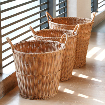 Extra large light luxury dirty clothes storage basket dirty clothes basket rattan washing bucket toy basket basket with clothing artifact