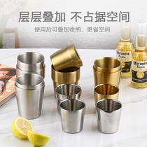 Korean 3004 stainless steel double water cup barbecue restaurant beer cup tea cup beverage cup Golden