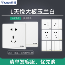 Junlang 20A switch panel 86 socket 5-hole high-power double-off power supply air conditioning water heater high current switch