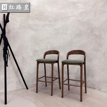 Bar chair modern minimalist bar chair solid wood bar stool black walnut bar stool home high chair front desk