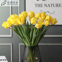 Tulip simulation flower high-grade 2021 new living room fake flower ornaments high-end light luxury decoration bouquet high Branch