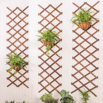 Outdoor small fence Balcony decoration telescopic fence anticorrosive wood garden vine plant traction flower fence climbing rattan frame