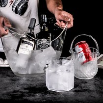 Thickened fall resistant acrylic bar KTV with ice grain bucket transparent plastic ice bucket champagne ingot ice bucket